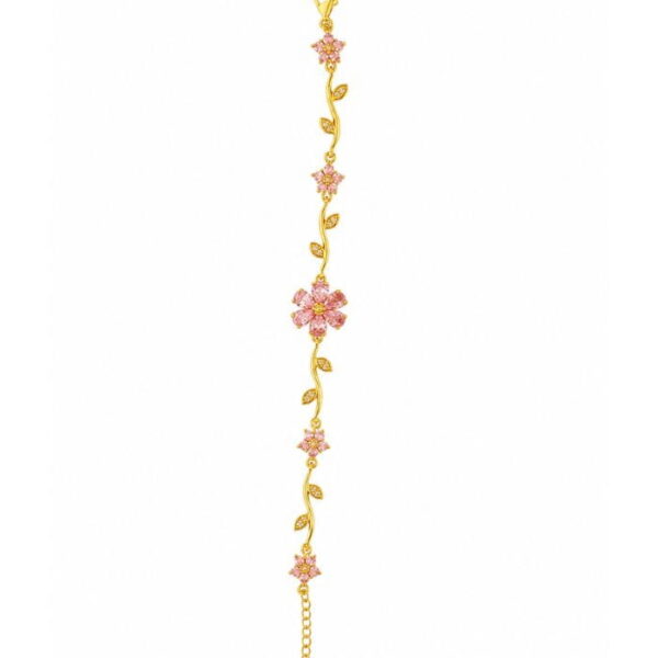 Tulip Inspired pink floral gemstone accents