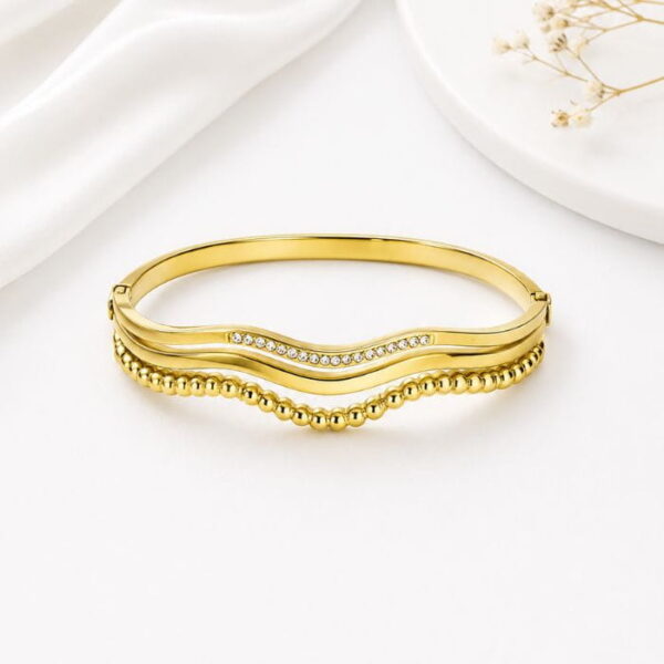 Golden Wave Luxe Anti-Tarnish Bangle