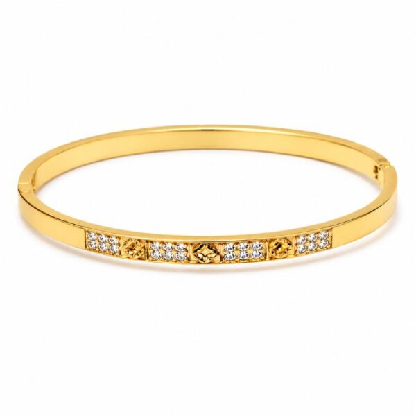 Golden Crystal Charm Bangle