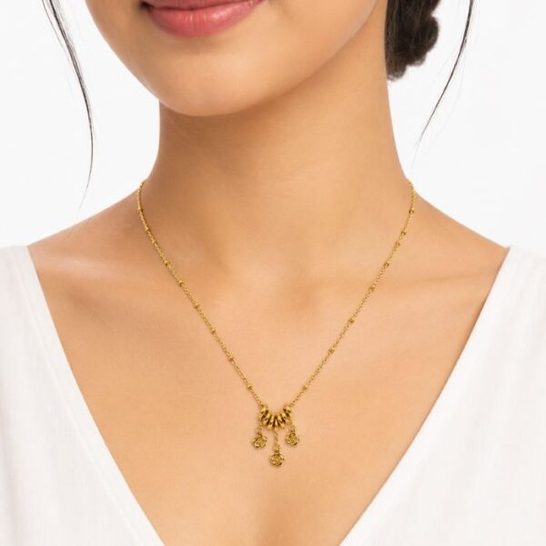 Golden Rose Charm Pendant Necklace