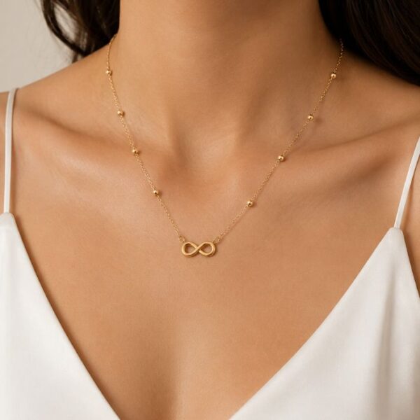 Infinity Grace Gold Beaded Necklace