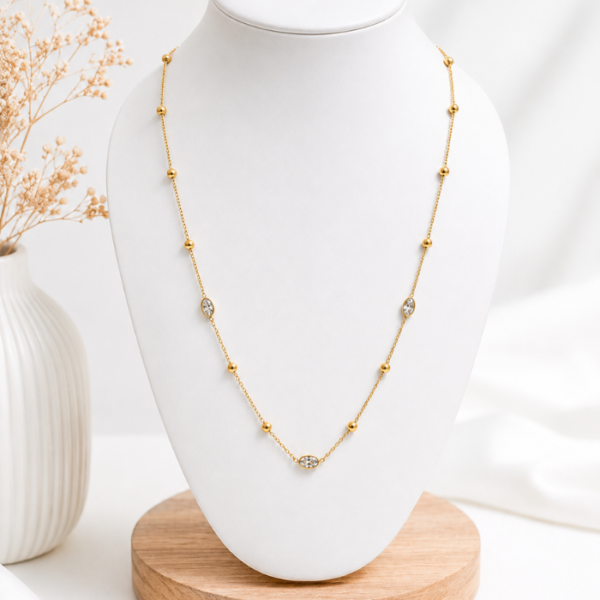 Aurora Bead Crystal Necklace